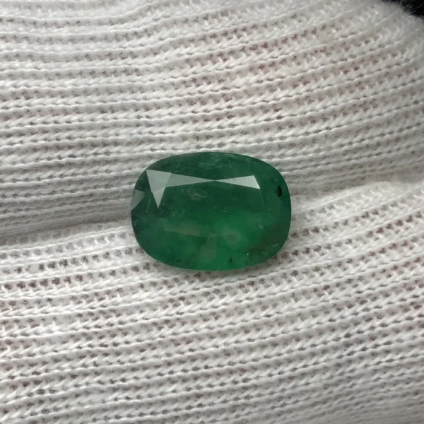 Natural Swat Emerald 4.29ct Cushion Cut Green Emerald Gemstone Pakistan