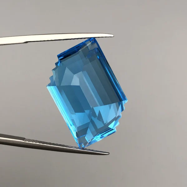 Swiss Blue Topaz 39.79 Carat Certified Fancy Cut 3 Swiss Blue Topaz 39.79ct Certified Fancy Cut for Pendant