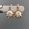 Vintage Style Natural Diamond Earrings in 14K Gold with 3.26ct Round Diamonds | REALSTONES.PK