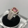 439B60A0-206A-46D0-A778-74C8A1B5CAD1 Natural Mozambique Ruby Ring with 2.00ct Ruby and 1.54ct Diamonds in Custom Silver – AIG Certified | REALSTONES.PK