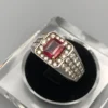 5B720A47-80C8-4B5B-95CF-C6E24F955549 Natural Mozambique Ruby Ring with 2.00ct Ruby and 1.54ct Diamonds in Custom Silver – AIG Certified | REALSTONES.PK