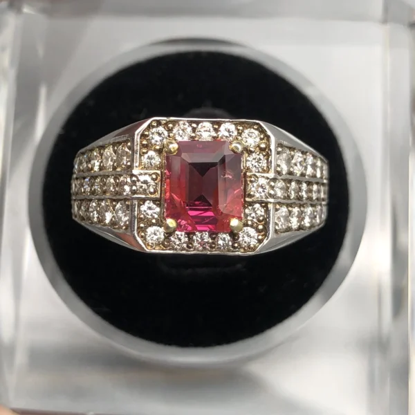 Natural Mozambique Ruby Ring with 2.00ct Ruby and 1.54ct Diamonds in Custom Silver – AIG Certified | REALSTONES.PK
