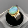 Natural Australian Opal 5.30ct in Modern Silver Ring 3 Natural Australian Opal 5.30ct in Modern Silver Ring