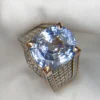 Large Natural Ceylon Blue Sapphire 17.01ct & Diamonds 2.42ct | 10K Gold Ring | GIL Thailand Certified