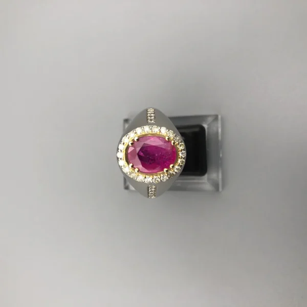 7da7db2c-af79-4e47-927f-8acfc6e81b36 Natural Afghan Ruby 3.84ct & Natural Diamonds 0.77ct in Bespoke Silver Ring