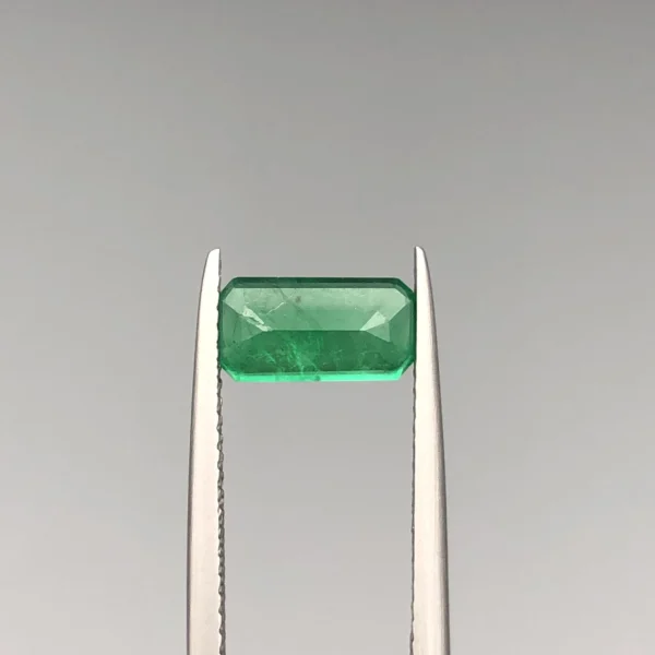 Natural Swat Emerald 1.21ct elongated emerald cut gemstone from Pakistan (Back Side)