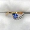 Sapphire Engagement Ring in 18K Gold Sapphire engagement ring with 0.69ct pear shape sapphire and 0.10ct diamonds in 18K gold
