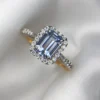 09493c92-3959-4d33-ab61-1631fdbe44a1 Emerald Cut Sapphire Gold Ring with Diamonds