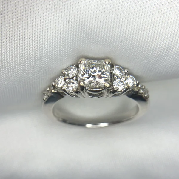 Natural Cushion Cut Diamond Ring in 14K Gold Natural cushion cut diamond ring in 14K gold with approximately 1.00ct diamonds