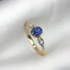 Ceylon Blue Sapphire 18K Gold Ring Ceylon blue sapphire 18K gold ring with 0.68ct sapphire and 0.04ct diamonds