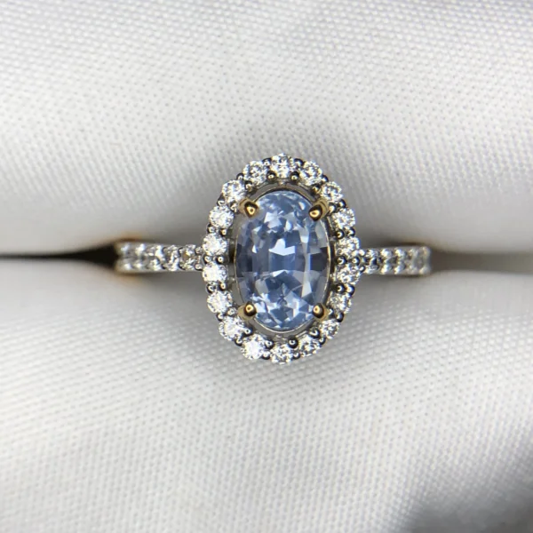 pastel blue sapphire gold ring