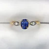 Ceylon blue sapphire 18K gold ring with 0.68ct sapphire and 0.04ct diamonds