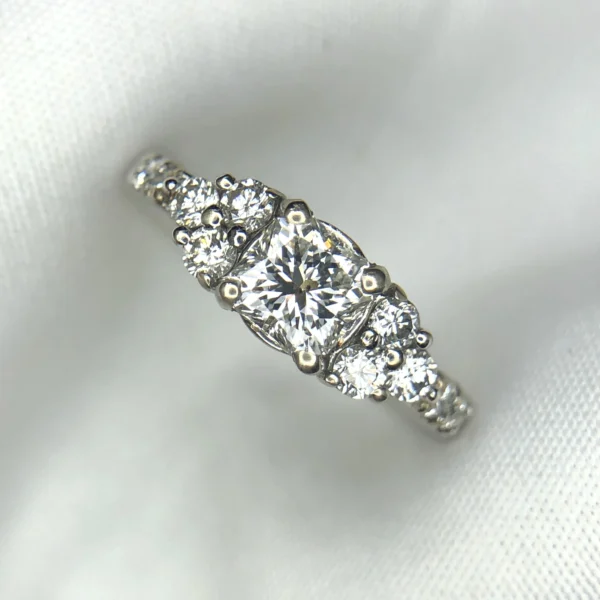 Natural Cushion Cut Diamond Ring in 14K Gold Natural cushion cut diamond ring in 14K gold with approximately 1.00ct diamonds