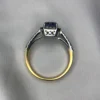 Emerald Cut Sapphire Gold Ring with Diamonds