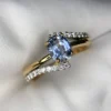 Natural Ceylon Blue Sapphire and diamond ring in 18K gold, 1.47ct sapphire
