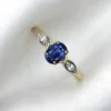Ceylon Blue Sapphire 18K Gold Ring Ceylon blue sapphire 18K gold ring with 0.68ct sapphire and 0.04ct diamonds